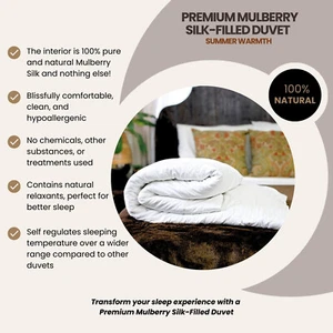 Premium Bettdecke mit Maulbeerseide gefüllt. Sommergewicht. Alle Bettgrößen. Hilfsmittel Schlaf. - Bild 1 von 37