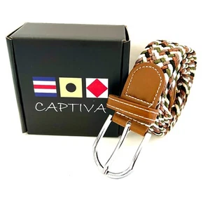 Men's Belt Braided Stretch woven Multiple Colors for Jeans, Golf Pants, 1 3/8" - Picture 1 of 16