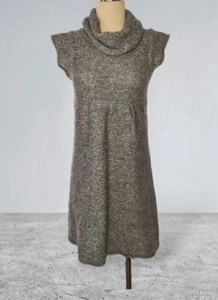 SARSAPARILLA Grey WOOL Blend Knit Sweater Dress Size Medium Women's Cowl Neck - Picture 1 of 9