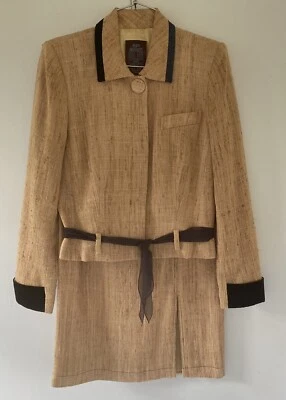 1991 John Galliano Vintage Anos 90 Terno de Seda Crua Veludo Chiffon Acabamento Denim - Imagem 1 de 4