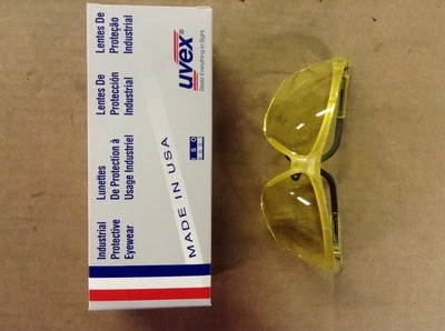 UVEX Genesis Reflex Yellow Frame Amber High Impact Safety Glasses Adjustable - Image 1 of 4