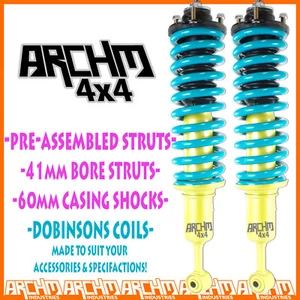 FRONT LIFT KIT ARCHM4x4 FOAM CELL STRUTS + COIL SPRINGS FOR TOYOTA PRADO 120 LWB - Picture 1 of 1