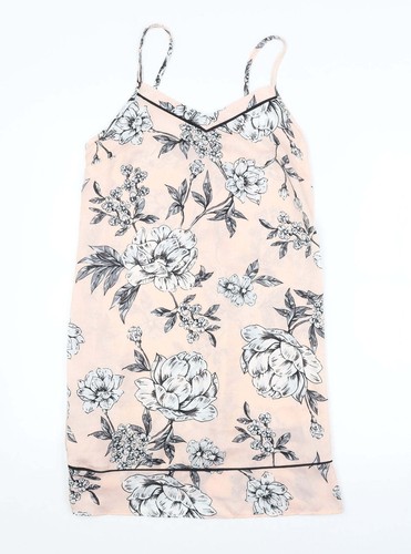 UNDERCOVER Abito slip da donna rosa floreale in poliestere Secret Possessions taglia 6 collo a V