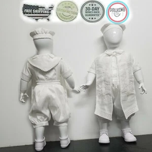 Baby boy Romper white for christening. Ropom para bautizo blanco - Picture 1 of 28