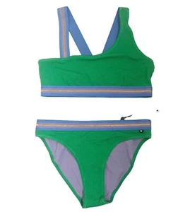 Molo Big Girls Size 15/16 Years Bright Green Nicola Asymmetical Sporty Bikini - Picture 1 of 8