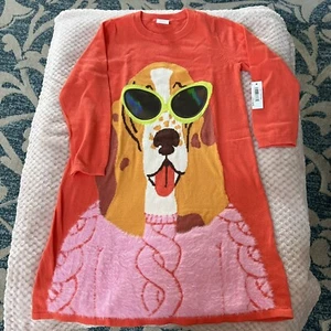 Spotted Zebra Little Girls (X-Small 4/5) Long Sleeve Sweater Dress “Sassy Dog” - Picture 1 of 7