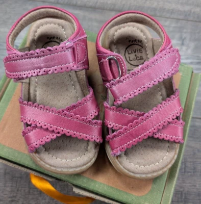 Baby Girl Clothes New Livie & Luca Size 5 Magenta Shimmer Sandals Shoes - Image 1 of 4