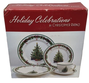 Christopher Radko Holiday Celebrations 5 piece Place Setting Christmas Tree - Picture 1 of 6