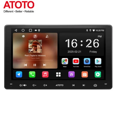 ATOTO 9" Double DIN Android Car Radio Stereo Carplay&Android Auto GPS WiFi AI