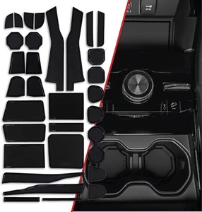 31 PCS Black Console Liner Mats Door Pocket Inserts Fits 21-24 Grand Cherokee - Foto 1 di 7