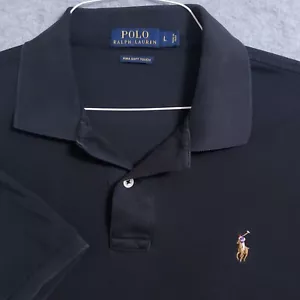POLO by RALPH LAUREN ,MENS SHIRT BLACK L PIMA "SOFT TOUCH" COTTON KNIT PULLOVER - Picture 1 of 6