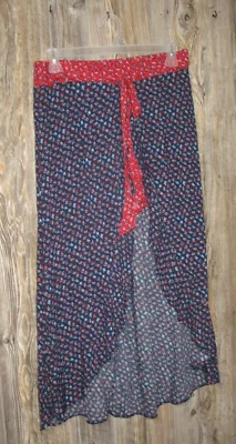 Maxi Falda Para Mujer Grande Azul Ditsy Floral Pull On Boho Volantes Rodeo Cottagecore Foto 1 de 4