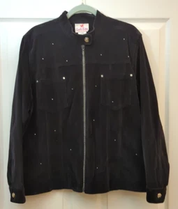 Quacker Factory große schwarze Langarmjacke Schmuck Verzierung Reißverschluss - Bild 1 von 23