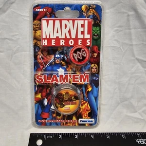 Collectible Marvel Heroes POG Slam'em Slammers Iron Man Funrise Toys NOC. 5+ NIB - Picture 1 of 7