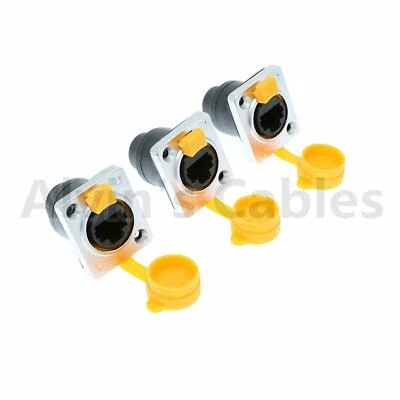 ALVIN'S CABLES 3Pcs RJ45 Waterproof Sockets Connector IP65 Ethernet Panel Mount RJ45 Connectors