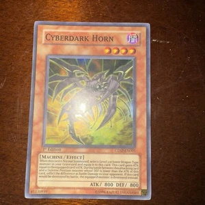 Vtg YUGIOH CYBERDARK HORN CDIP-EN001 1ST ULTIMATE MP Holo Foil Yugioh Card 1996 - Picture 1 of 7