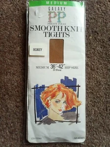 Vintage 1980s Pretty Polly Honey Smooth Knit Medium Tights - Picture 1 of 2