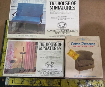 DOLL HOUSE LOT: IDEAL PETITE PRINCESS 4411-5 + HOUSE OF MINIATURES 40055 + 40013 - Image 1 of 4