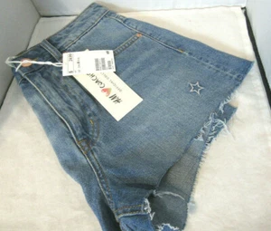 Pantaloncini midi donna denim invecchiato taglia M con ricamo di H&M nuovi con etichette - Foto 1 di 5