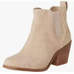 Toms Everly Damen-Chelsea-Boot, Größe 8, haferflockenfarbenes Wildleder, neu ohne Etikett - Bild 1 von 10
