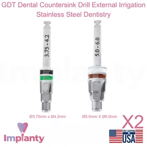 2x Taladro avellanador dental riego externo acero inoxidable herramienta de odontología - Imagen 1 de 7