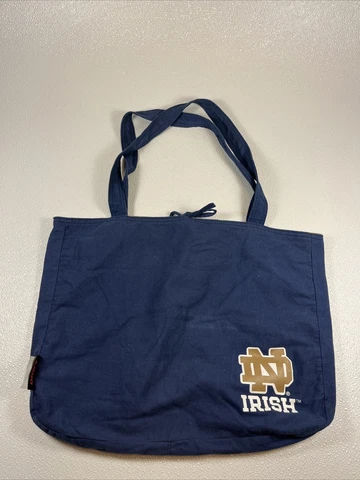 Logo Brands Navy Blue Material Tote Bag Notre Dame fighting Iris Reversible 20” Cover