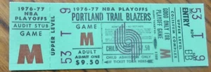 PORTLAND TRAILBLAZERS 1976-7 Championship Playoff original unused vintage ticket - Picture 1 of 2