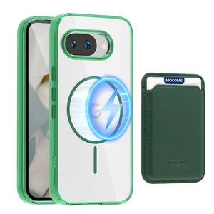 Funda tipo billetera magnética transparente a prueba de golpes para Google Pixel 9A + soporte para tarjetas - Imagen 1 de 76