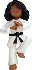 Karate Ornament (African American female) **PERSONALIZED FREE**