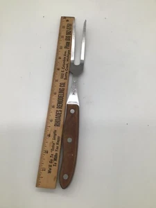 VINTAGE INTERPUR FLEISCH SERVIER GABEL EDELSTAHL HOLZGRIFF JAPAN - Bild 1 von 2