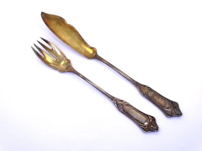 Antique BRUCKMANN & SOHNE Heilbronn German 800 Silver Knife Fork Set - Image 1 of 4