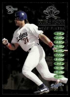 1998 SkyBox Dugout Axcess Double Header MIKE PIAZZA - Image 1 of 2