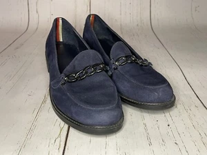 Tommy Hilfiger Malenita Mujer Talla 9.5 M Azul Marino Mocasín Zapatos - Cuero - Imagen 1 de 10
