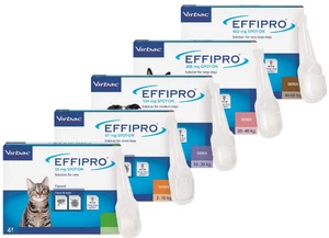 Spot On Flea Treatment AVM-GSL For Pets Cats & Dogs 4 Pipettes With Fipronil - Picture 1 of 61