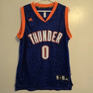 Adidas Russell Westbrook #0 Oklahoma City Thunder Jersey Blue Camo Men’s S - Picture 1 of 10