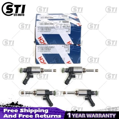 4x Fuel Injectors Nozzles BOSCH OE FOR VW Golf Passat AUDI A3 A4 A5 TT 1.8 TFSI - Image 1 of 4
