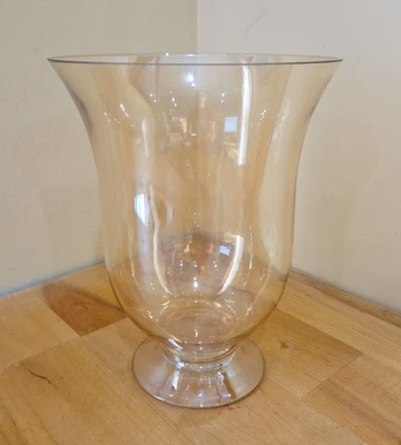 Amber Iridescent Glass Hurricane - Image 1 of 4