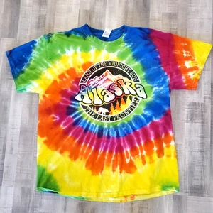 VTG 1990's ALASKA USA Hippie TYE DYE T-SHIRT  size XL Colortone Midnight Sun - Picture 1 of 8