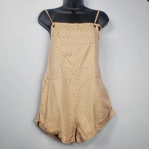 Billabong Romper Womens S/M Beige Polka Dot Cotton Blend Casual Beach Outdoor - Picture 1 of 10