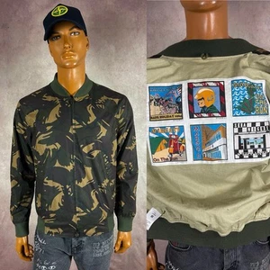 Vintage 1993 Fred Perry Margate Wax Camo Bomber Jacket Size M - Picture 1 of 9