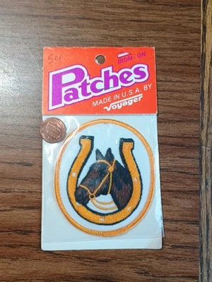 NUEVO Parche de caballo Voyager vintage bordado herradura planchar o coser a caballo Foto 1 de 3