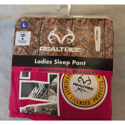 Pantalón de Dormir Realtree Damas Salón Rosa Camuflaje Suave Cómodo Calce Relajado L Foto 1 de 2