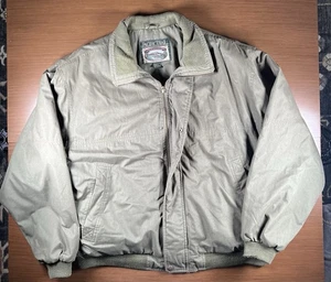Vintage Pacific Trail Jacket Mens XL Green Bomber Puffer Zip Winter Thick - Picture 1 of 2