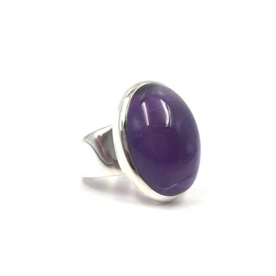 anello vintage ametista argento 925 gioiello 19,1 mm / 60 viola argent... - Immagine 1 di 4