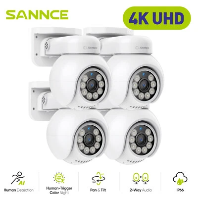 Cámara IP de seguridad panorámica/inclinable SANNCE 4K POE 8 MP audio bidireccional AI a todo color noche Foto 1 de 4