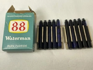 Vintage WATERMAN 88 Fountain Pen ~ 2.5" Glass Ink Cartridges ~ Box w/Contents - Picture 1 of 7