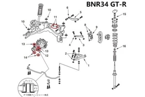 NISMO Reinforced Diff Mount Bush Kit for Skyline GTR R32 R33 R34 ##660151475 - Picture 1 of 2