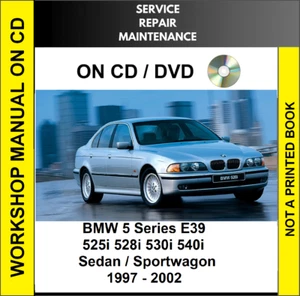 BMW 525i 528i 530i 540i 1997 1998 1999 2000 SERVICE REPAIR WORKSHOP MANUAL ON CD - Picture 1 of 1