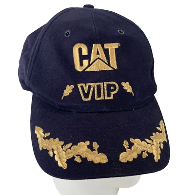 Chapéu CAT VIP licenciado bordado azul dourado acabamento alça ajustável vintage Taiwan - Imagem 1 de 4