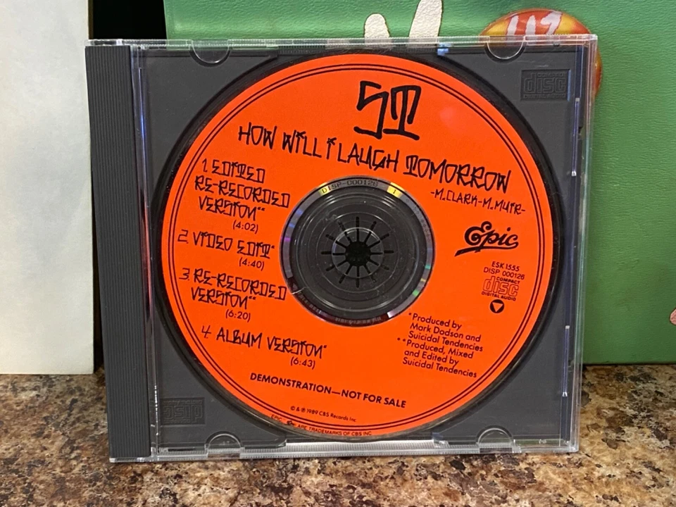 Suicidal Tendencies How Will I Laugh Tomorrow CD single Epic 1989 PROMO VG+ - Image 1 of 1